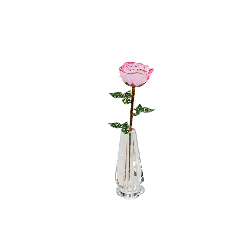 Amazon｜クリスタルローズ 一輪の薔薇 人工クリスタル ギフト 贈り物 