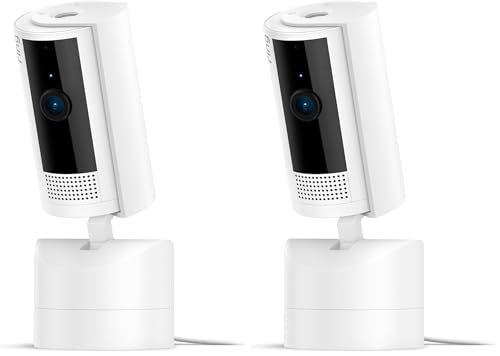 Ring Pan-Tilt Indoor Cam | See all around your home or business with 360° pan coverage, HD video, plus Two-Way Talk (2024 release) | 2-pack | White