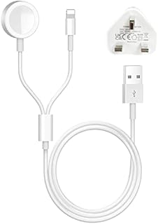 2 in 1 Charger Compatible with Apple Watch Series SE/7/6/5/4/3/2/1,Wireless Charging Cord for iPhone with Charger Adapter