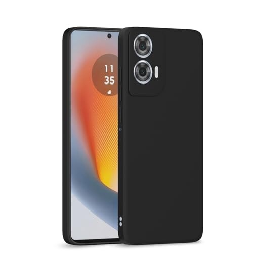 Image of Pikkme Back Cover for Motorola Moto Edge 50 Fusion 5G / Motorola Moto G96 5G | Slim Soft Matte Silicone Cover with Camera Protection & Shockproof Bumper Case (Black)