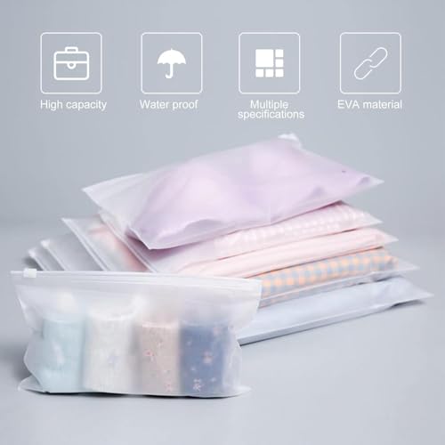 Image of ZURATO Polyethylene 5pc Set Transparent Packing Bags for Travelling, Zip Bags for Clothes, Cosmetic, Jewellery, Tolitary, Shoes Storage Bag for Travel Organizer, Zip Lock Bag with Air Vent Hole(1 Set)