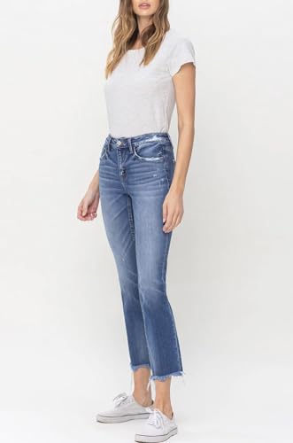 Flying Monkey - Mid Rise Crop Slim Straight Jeans - F52104