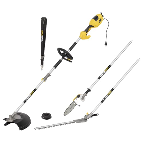Powerplus POWXG3020-1000W Outil de jardinage électrique 4 en 1, taille-haie, coupe-bordure, tronçonneuse et débroussailleuse électrique