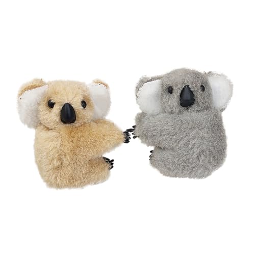 Beaupretty ぬいぐるみ小さめコアラヘアクリップ 女の子用かわいいアニマルデザイン しっかり留まるおしゃれヘアピン グレー カーキ 多様なヘアスルに対応