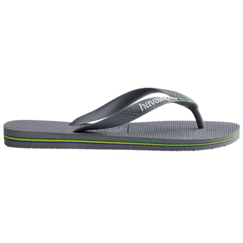 Image of Havaianas mens Brazil Logo Sandal Dark Brown /White