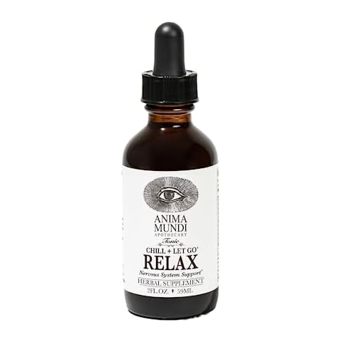 Anima Mundi Relax Tonic Nervous System Support - Natural Calm Aid & Mood Enhancer - Achieve Stress Relief with Lemon Balm, Passionflower, Chamomile, Ashwagandha Root & Lavender (2 fl oz) Cover