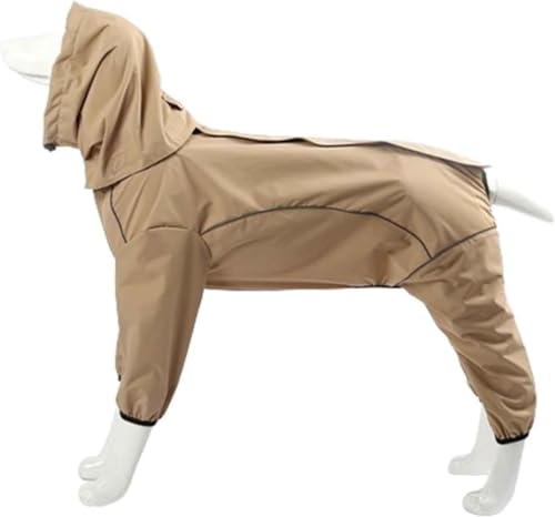 Stewlt 4本の脚すべてが含まれています 犬 レインコート ポンチョ犬用レインコートペット大型犬中型犬小型犬着せやすいフード巾着デザイン反射糸トラクションホール (M,カーキ)
