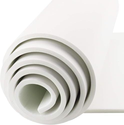 Storystore Self Adhesive Foam Roll 300mm(W) x6mm(T) x 3m(L) High Density Foam Sheet with Adhesive Backing, Furniture Pads Floor Protectors, Anti-Scratch, Non Slip (White)