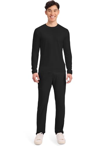 Image of Cherokee Men's Long Sleeve Underscrub Tee Modern T-Shirt with Crew Neck - CK807