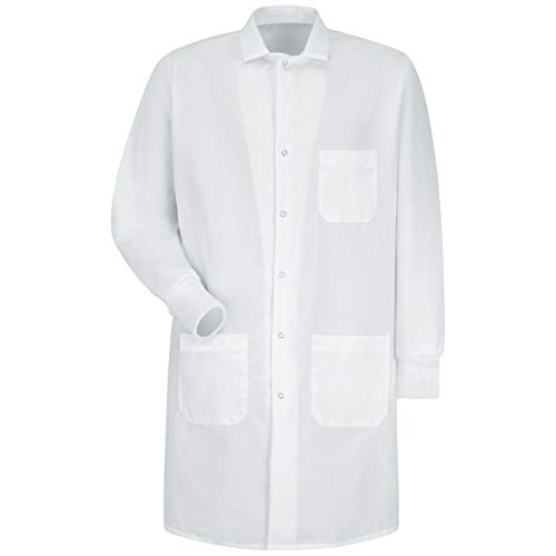 Red Kap unisex adult Specialized Cuffed With 3 Front Pockets Medical Lab Coat, White, Medium US