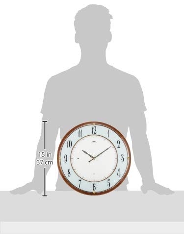 Amazon.co.jp: セイコークロック 掛時計 茶マーブル 直径351x30mm 電波