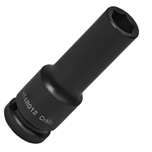 B2c Black Deep Impact Socket 1/2" 78Mm Long 6 Point Forged Alloy Steel Crmo 10Mm To 32Mm (12Mm)