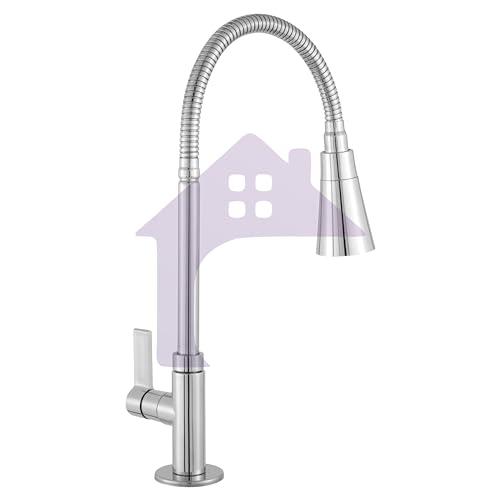 Torneira de Cozinha Gourmet Bancada Pia Flexível 1/4 de Volta Cromada ABS