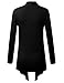 BH B.I.L.Y USA Women's Open Front Drape Hem Lightweight Cardigan with Pockets Black XXX-Large