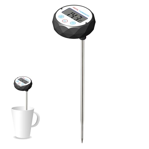 GoodTool Coffee Thermometer Stainless Steel Probe Waterproof Read Thermometer for Milk Coffee Brewing Cooking Kitchen Food Safety