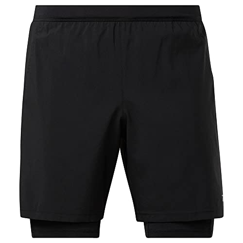 Image of Reebok Running Two-in-One Men's Shorts, Black, XS