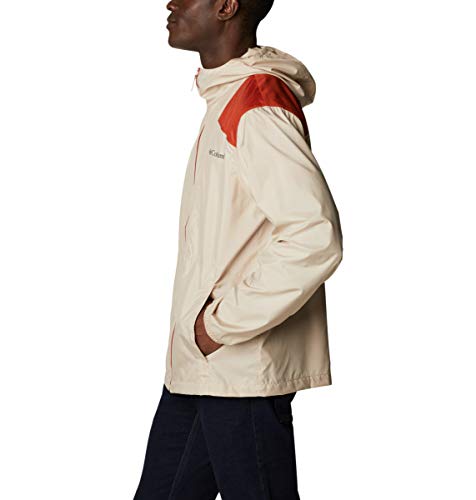 Columbia Men's Flashback Windbreaker Jacket, Water Resistant, Ancient Fossil/Dark Sienna, Small #TOP2