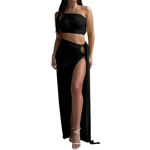 Jupe longue avec haut tube ensemble bohème chic dos nu vêtement été femme