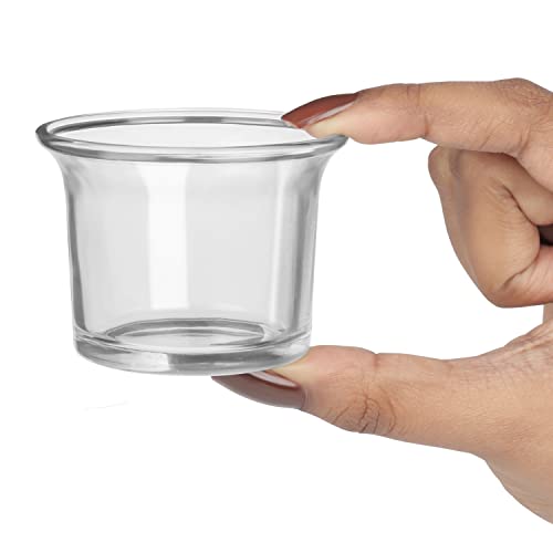 Belle Vous Glass Candle Holders (12 Pack) - Tea Light Candle Holder/Votive Candle Holder Set - Glass Tealight Holders for Weddings & Parties - Candleholders for Decoration