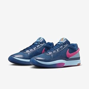 Nike Ja 1 Tênis de basquete masculino, Azul quadrado/rosa hiper