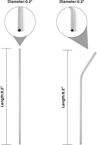 Image of Reusable Metal Straw 10 PCS Stainless Steel Straws for Travel Home | Portable Drinking Straws with 2 Cleaning Brushes, Storage Case, Ideal for Kitchen & Outdoor