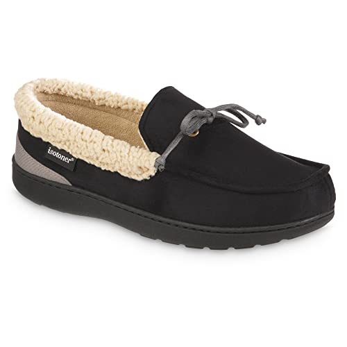 Image of isotoner Men's Indoor /Outdoor Slip-on Vincent Microsuede Moccasin Slippers With Memory Foam Comfort