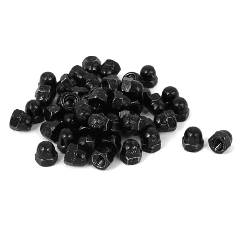 Tool Parts and Accessories M6 Thread Dia Dome Head Carbide Steel Cap Acorn Hex Nuts Black 50pcs (#CN-140824-09018)