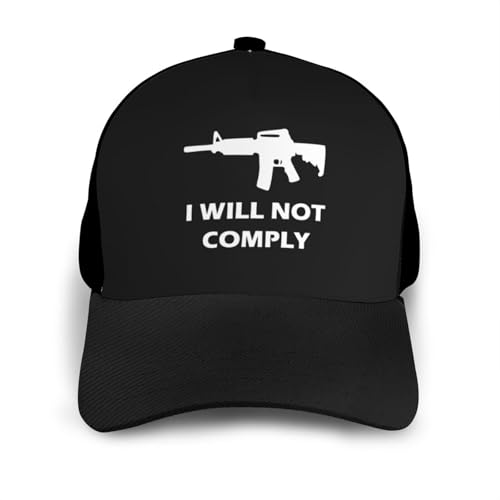 I Will Not Comply Bonnets Curved Brim Mesh Baseball Cap Casual Sun Hat Unisex3