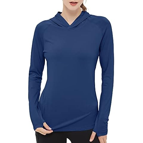 NETDRAW Women's Ultra-Soft Bamboo Hoodie UPF 50+ Sun Protection Long Sleeve Lightweight SPF Outdoor Fishing Hiking Shirt, Pacific Blue, XL Cover