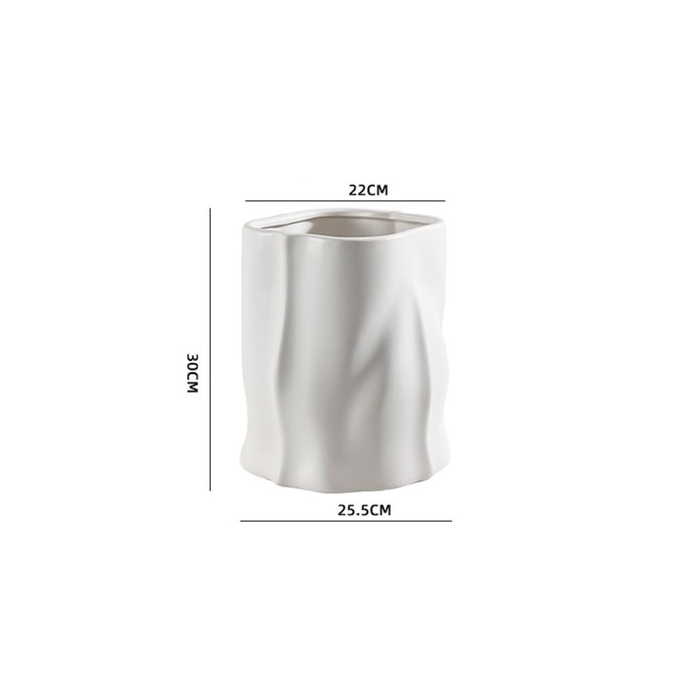 Doniczki Ceramiczna doniczka Nordic Creative Nieregularna 22cm średnicy Salon Zielona Dekoracja domu Doniczka ceramiczna(Biały)