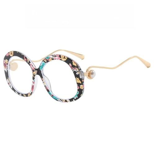 Lunettes de soleil rondes contre éblouissement monture perles rétro