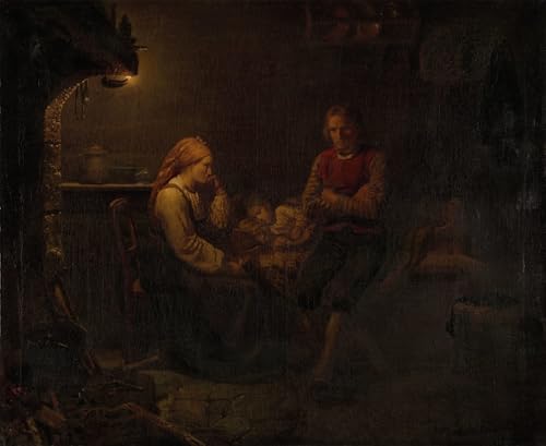 Affiche toile l'enfant malade Tidemand une présence artistique chargée d'émotion pure