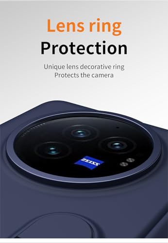 QUIETIP Stand Case Compatible with vivo X Fold 3 Pro with Screen Protector,Shockproof Fold Protective PC Hard Bumper Cover,Blue