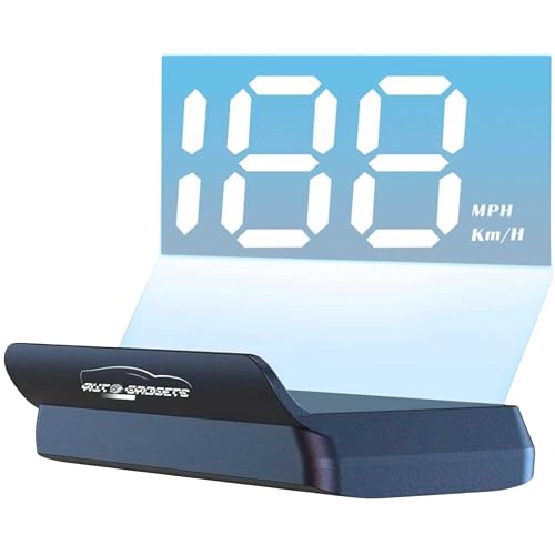 AutoGadgets24 Head Up Display fürs Auto Windschutzscheiben-Projektor weiß mit Sonnenblende Digitale Geschwindigkeitsanzeige Plug-&-Play HUD über USB Helligkeitsautomatik klare Projektion weiß