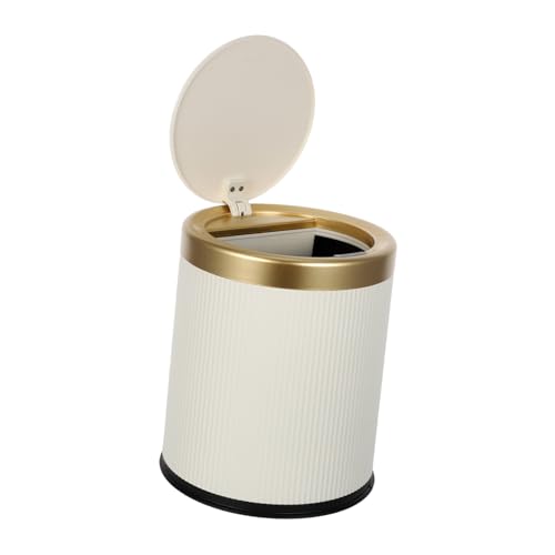 WATIIFUFU Intelligent Sensorstyrd Sopkorg med Lock Touchfri Automatisk Öppning Luktspärrad Smart Avfallshanterare för Badrum Sovrum Kontor och Vardagsrum Beige