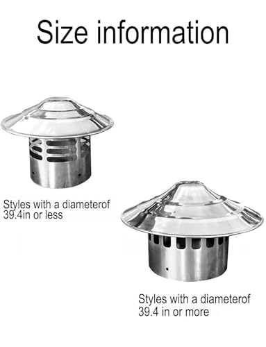 Protector de chimenea exterior antitirones con pantalla de acero inoxidable para tejados 7