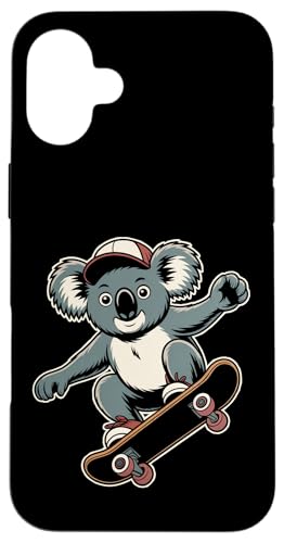 �X�P�[�g�{�[�h�ɏ�����R�A��Skating Koala Skateboard �X�}�z�P�[�X iPhone 16 Plus �p