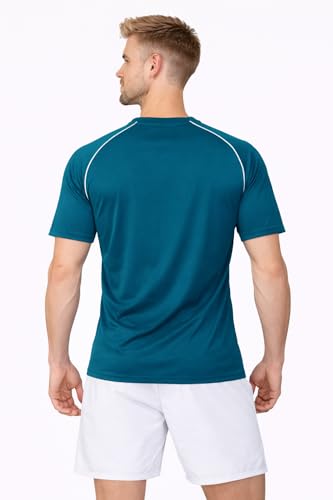 Image of Men's Olive Green Performance T-Shirt, Quick Dry, Breathable, 2-Way Stretch, Reflective Detailing, Running & Gym Wear