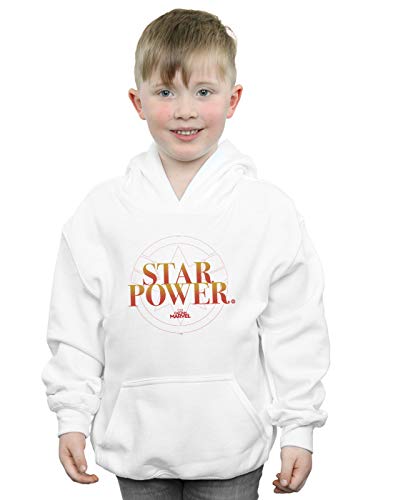 Marvel Boys Captain Marvel Star Power Hoodie White 9-11 Years