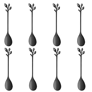 AnSaw Kleine Dessertlöffel Schwarz, 8 Stück