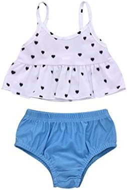 Baby Swimsuits,Boomboom Toddler Girls Two-Piece Swimsuit Tube Tops Sling Bikinis Bathing Suits (3-4Years, White)