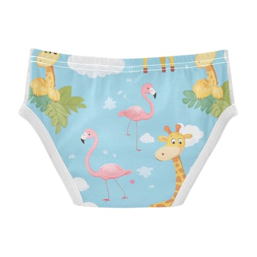 Wusikd Cute Giraffes Clouds Boys' Underwear Cotton Pink Flamingos Boys Briefs Soft Toddler Underwear 2T2