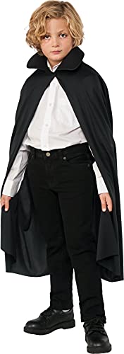 Capa negra de tela con cuello relleno para niños unisex miniatura 1