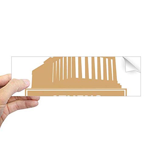 Autocollant rectangle Athènes Grèce Jaune pour fenêtre et déco
