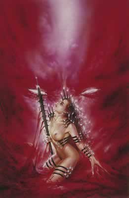 Affiche Luis Royo Girl Red Background N°5 impression d'art grand format