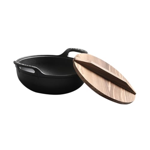 Sosoport Gusseisentopf Für Den Außenbereich Bratpfannen Umrühren Küchenbratpfanne Waben-Wok Handgehämmerter Wok Kochgeschirr Gusspfanne Topfsets Zum Kochen Kessel Camping