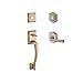 Baldwin DCNAPXFEDRTAR049 Reserve Double Cylinder Handleset Napa x Federal with Traditional Arch Rose in Matte Brass & Black Finish Right Hand