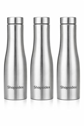 Image of Water Bottle Quality Hi-Rise Stainless Steel Single Wall 1000ML, Fridge Water Bottle |BPA Free | single wall Leak-Proof, Best for School /Office /Home /College /running (pack 3)