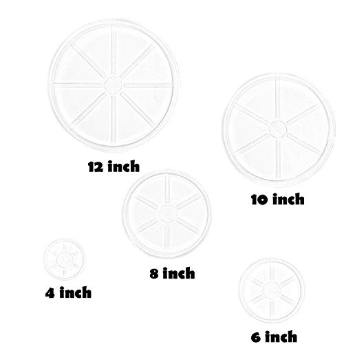 Riefie 12 Pack Of 12 Inch Plastic Plant Saucer, Clear Drip Trays For Indoors & Outdoor Plants, Round Saucer For Flower Pot (12'') #TOP6