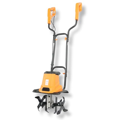 1080W Electric Soil Tiller 300mm Working Width 200mm Depth Garden Cultivator Rotavator 300RPM Bicycle Handle 10m Cable UK Plug